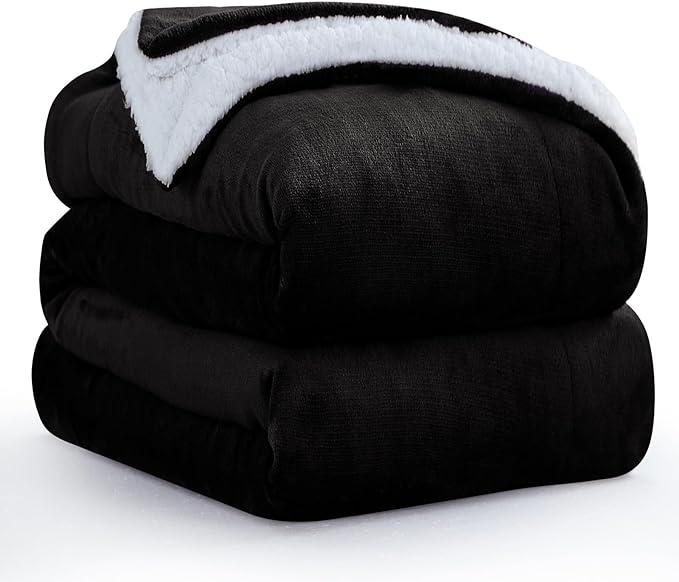 Warm Throw Blanket King - Thick Sherpa Flannel Reversible Blanket