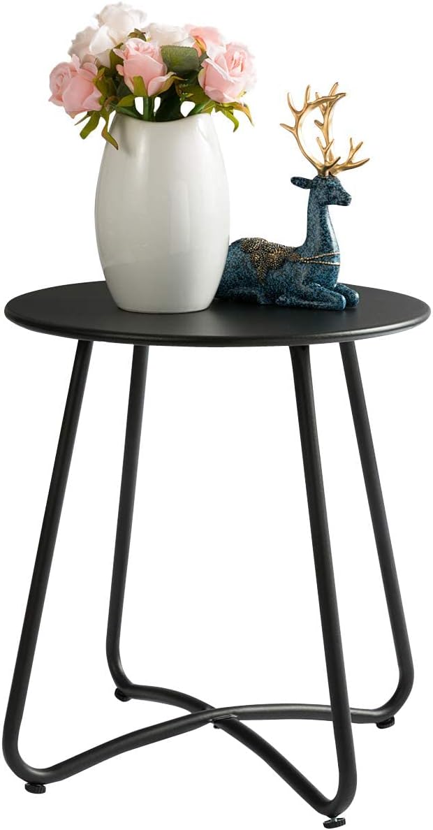Small Round Patio Metal Side Snack Table