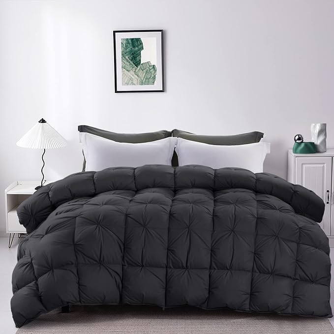 Feather and Down Comforter King Size, 106x90 Pinch Pleat Duvet Insert