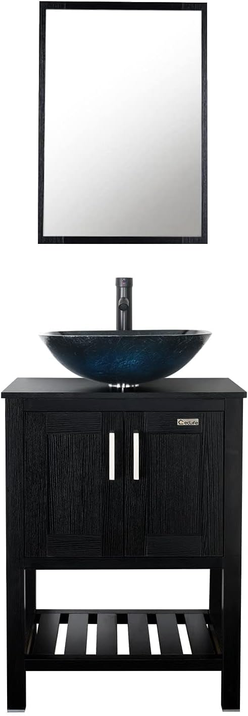 24 inch Modern Bathroom Vanity Units Cabinet and Sink Stand Pedestal