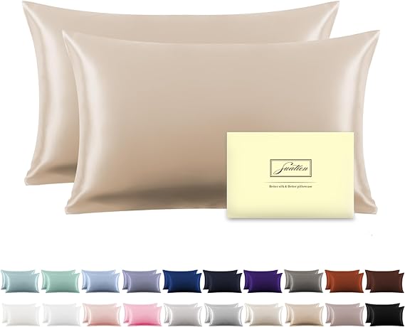 Mulberry Silk Pillowcase for Hair and Skin Standard Size 20"X 26" with Hidden Zipper