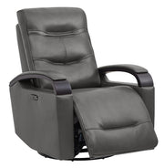 ChitaLux Leather Power Glider Recliner in Grey