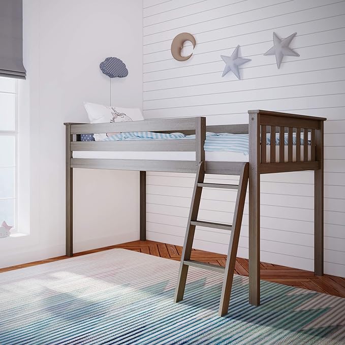 Low Loft Bed, Twin Bed Frame For Kids