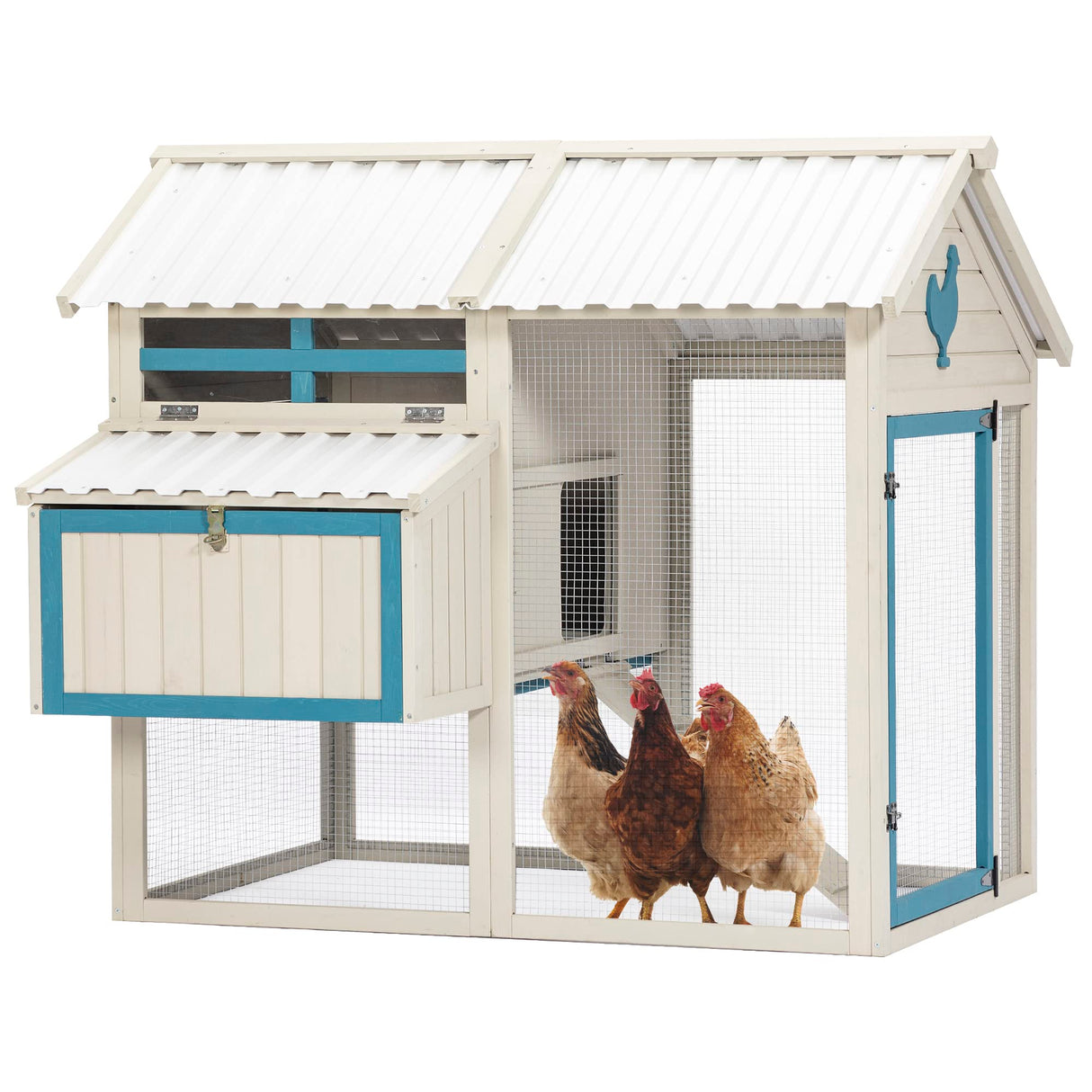 ClearTop Deluxe chicken coop with PVC roof and transparent windows