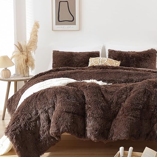 Faux Fur Comforter Queen Comforter Set Plush Comforter Tie-Dyed Colorful Blue