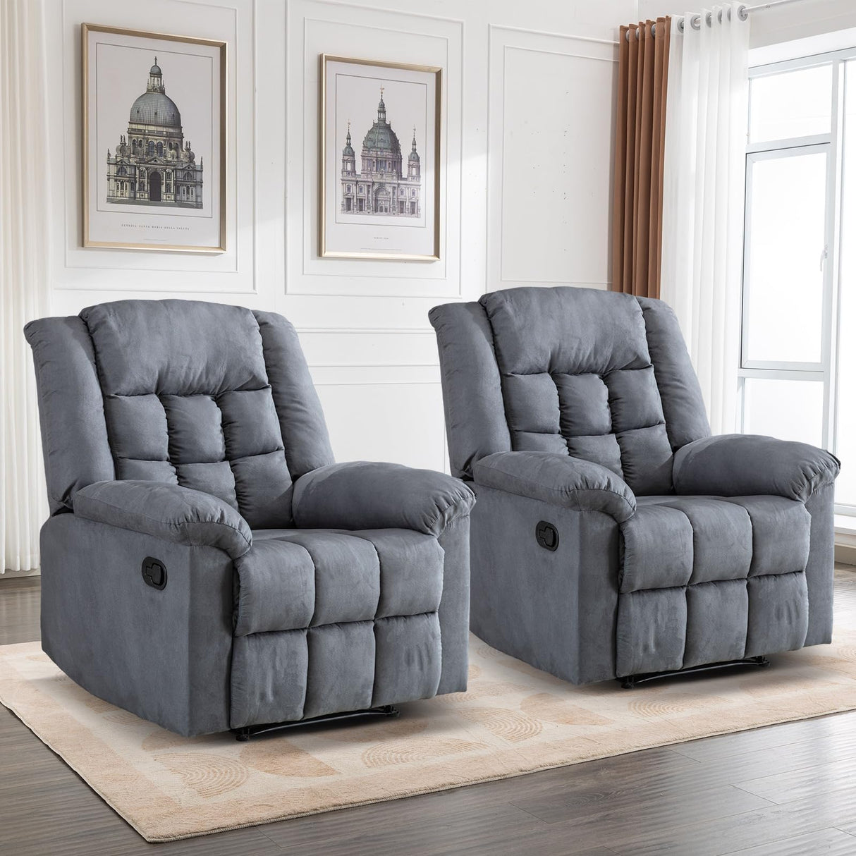 ComforTuff Duo Manual Recliner Chairs Set – Front View