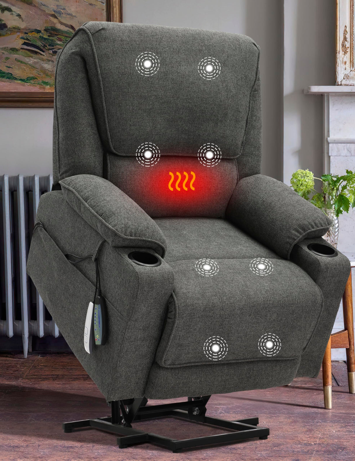 Comfortable Overstuffed Recliner Chair with USB Charging