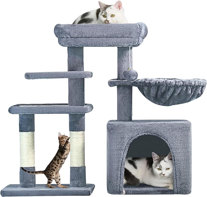 Cat Tree, Cat Tower with Sisal Scratching Post for Indoor Cats