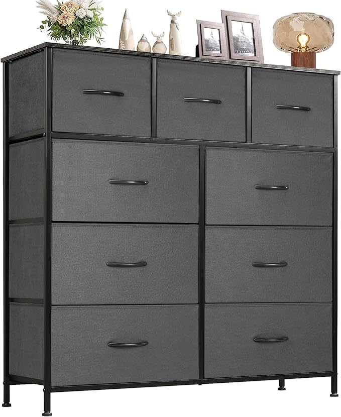 Dresser for Bedroom, Storage Drawers, Tall Dresser Fabric Storage Tower