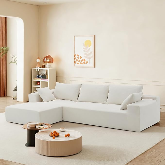 Deep Seat Sofa with Armrest – Off White
