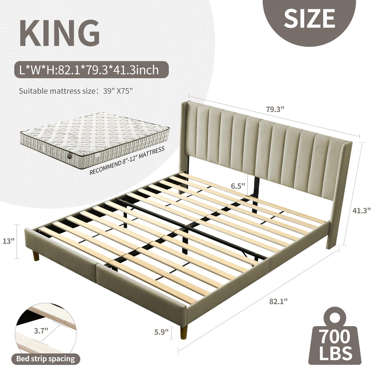 Easy Assembly Bed Frame – No Box Spring Required
