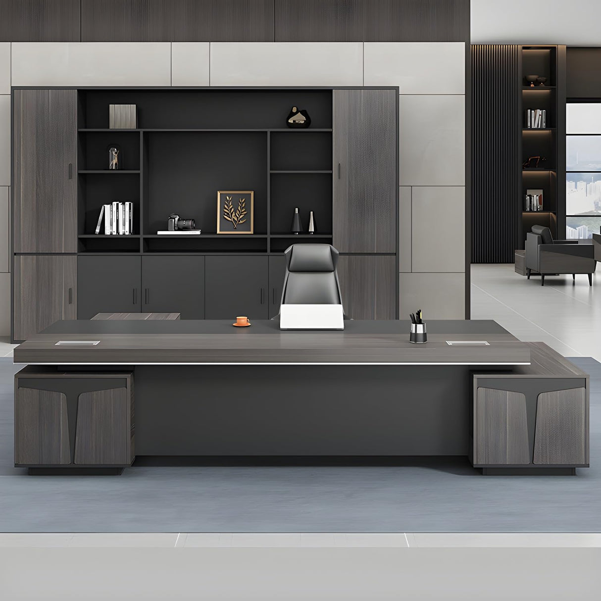 Executive Office Desk with Smart Storage Solutions