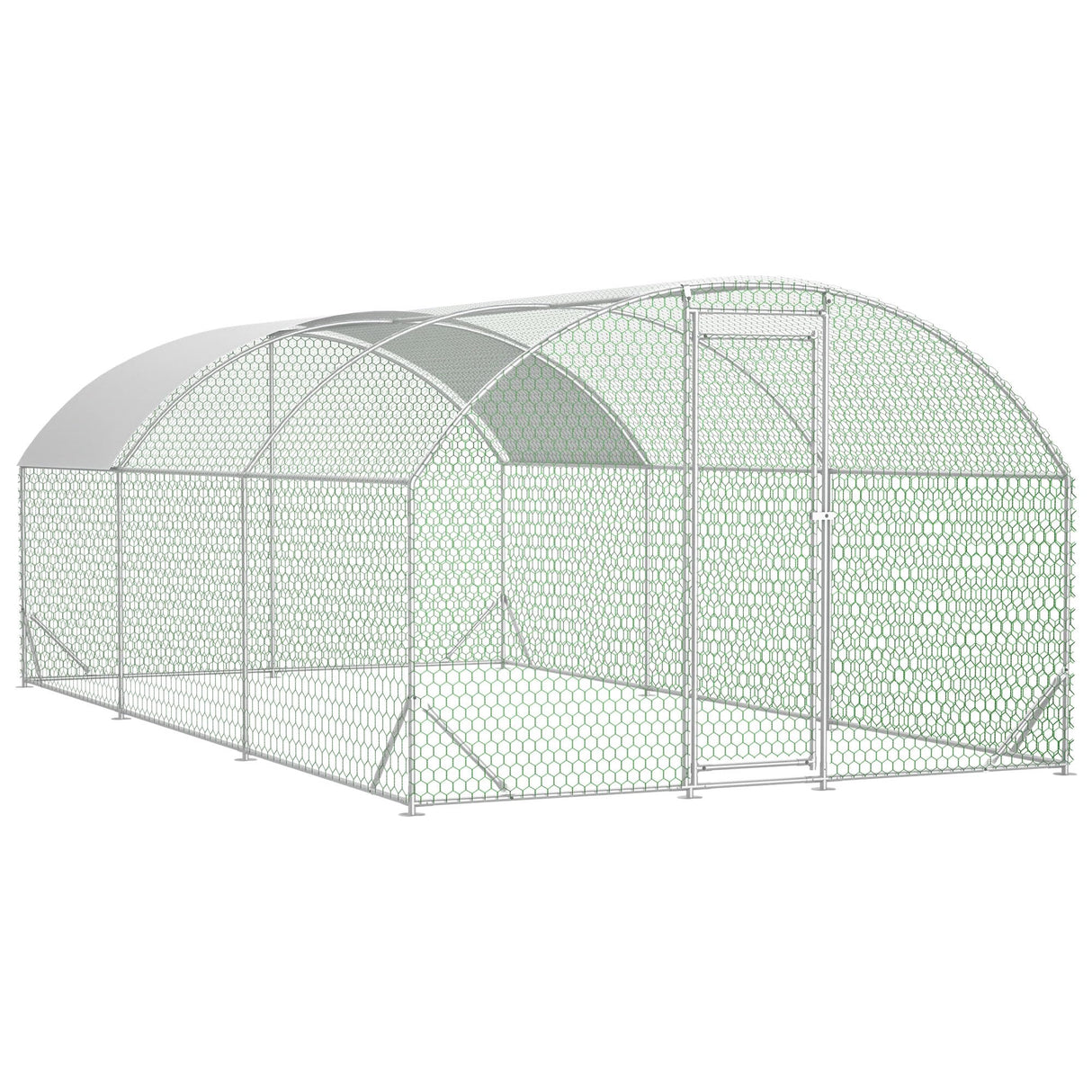 FarmGuard XL galvanized steel walk-in chicken coop with predator-proof mesh