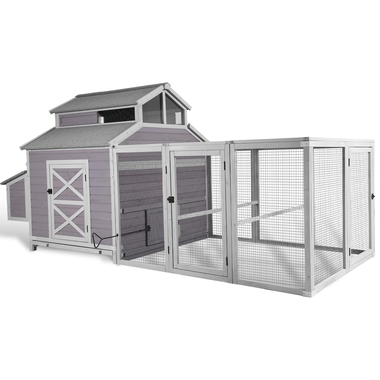 FeatherFort XL large wooden chicken coop with 3-part nesting box and run