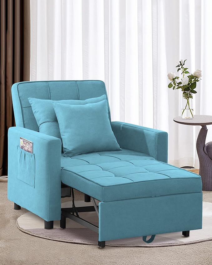 Convertible Chair Bed, Sleeper Chair Bed 3 in 1, Adjustable Recliner, Sofa