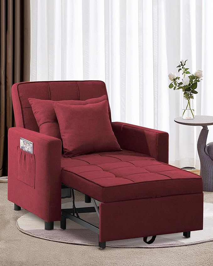 Convertible Chair Bed, Sleeper Chair Bed 3 in 1, Adjustable Recliner, Sofa