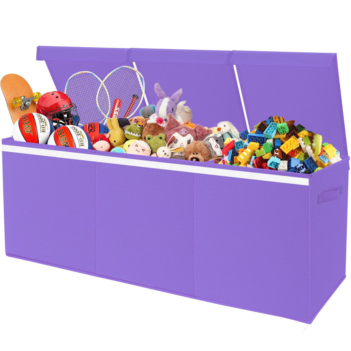 Foldable Toy Storage Bin with Removable Partitions