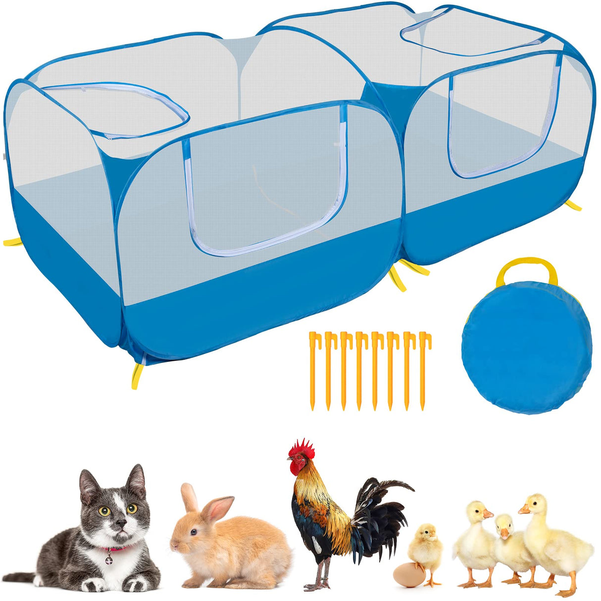 Foldable outdoor pet tent for small animals with sunshade cover option
