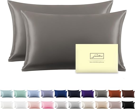 Mulberry Silk Pillowcase for Hair and Skin Standard Size 20"X 26" with Hidden Zipper