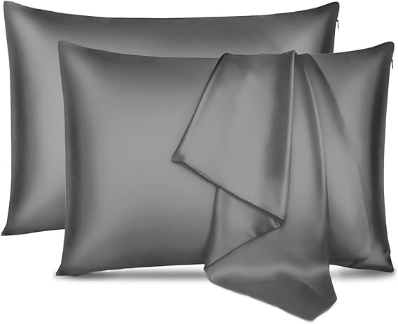 Silk Pillowcase for Hair and Skin Health, 600 Thread Count Breathable Pillow
