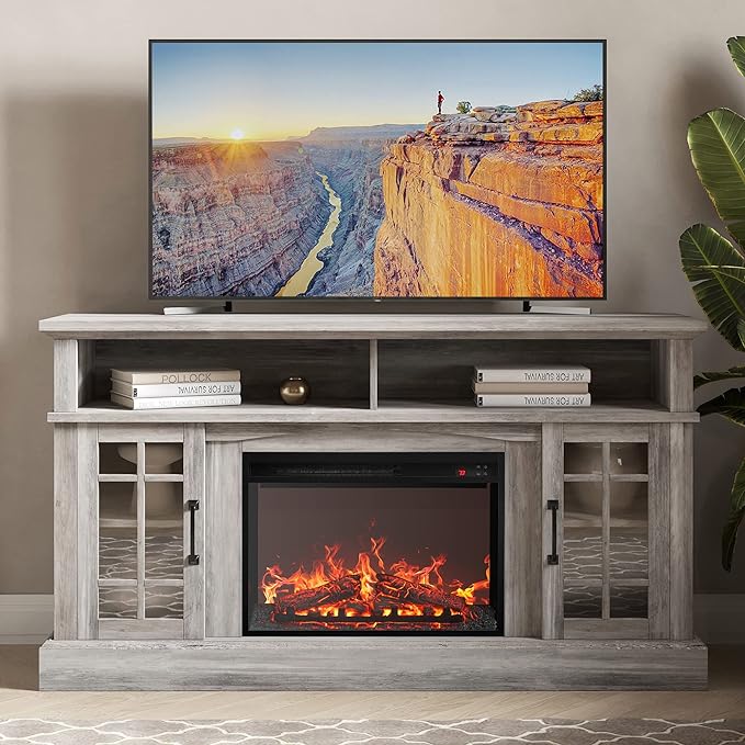 Electric Fireplace Heater Media Entertainment Center