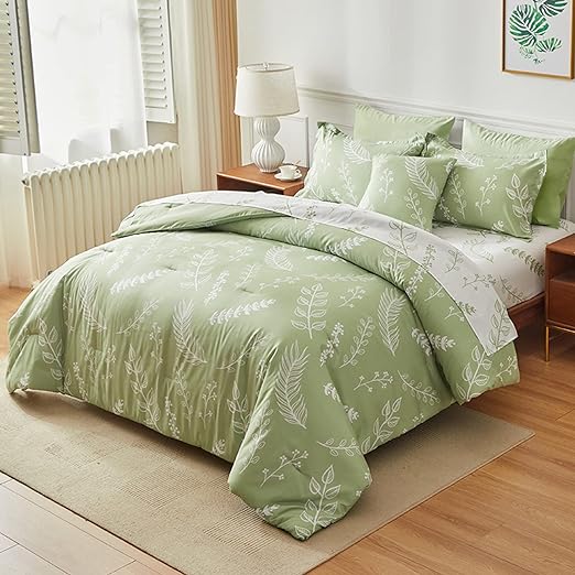 Navy Leaf Comforter Set King Whole Piece Filling Light Weight Comforter