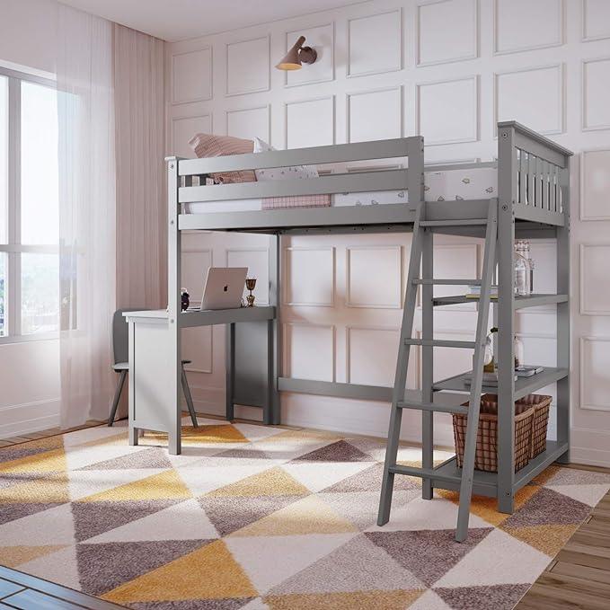 High Loft Bed, Twin Bed Frame For Kids