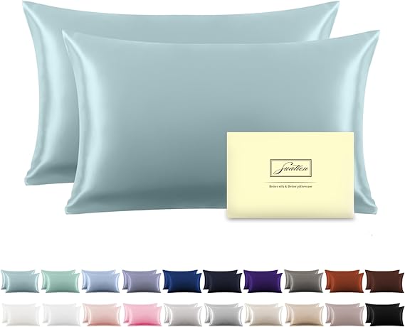 Mulberry Silk Pillowcase for Hair and Skin Standard Size 20"X 26" with Hidden Zipper