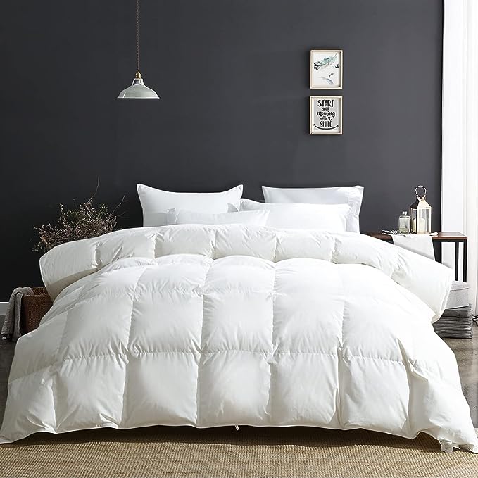 Luxury 100% Organic Cotton Goose Feathers Down Comforter