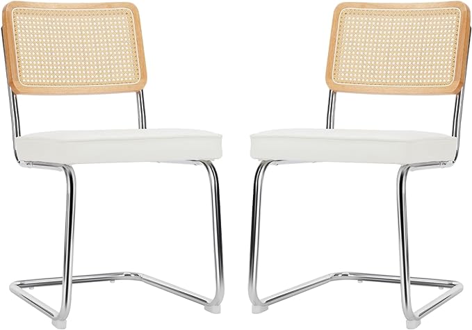 Dining Chairs Set of 2, Velvet Rattan Dining Room Kitchen Side Chairs