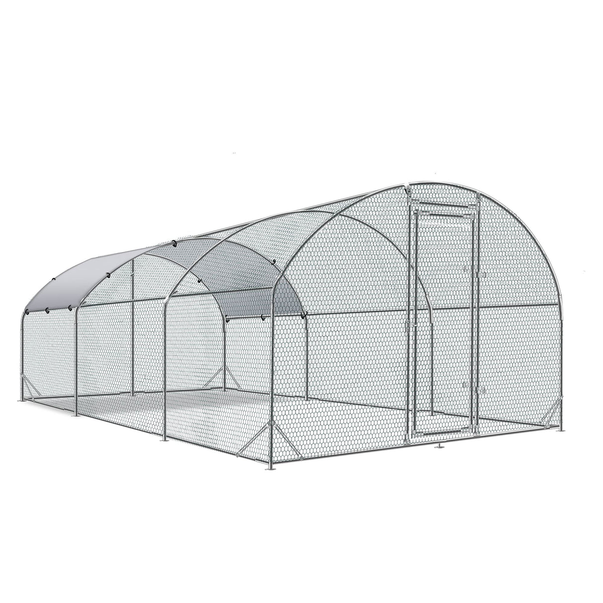 Large outdoor metal enclosure for chickens, ducks, rabbits, and more
