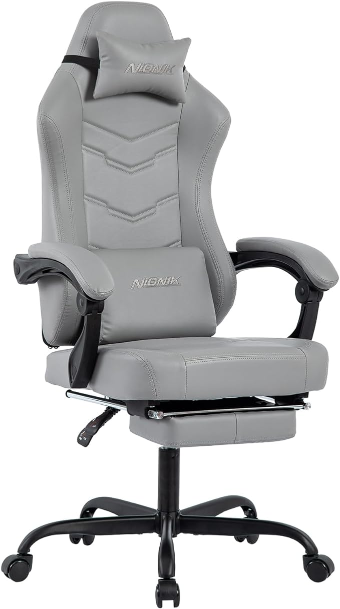 Gaming Chair with Footrest, Ergonomic Computer Gaming Chair, Massage Lumbar Chairs