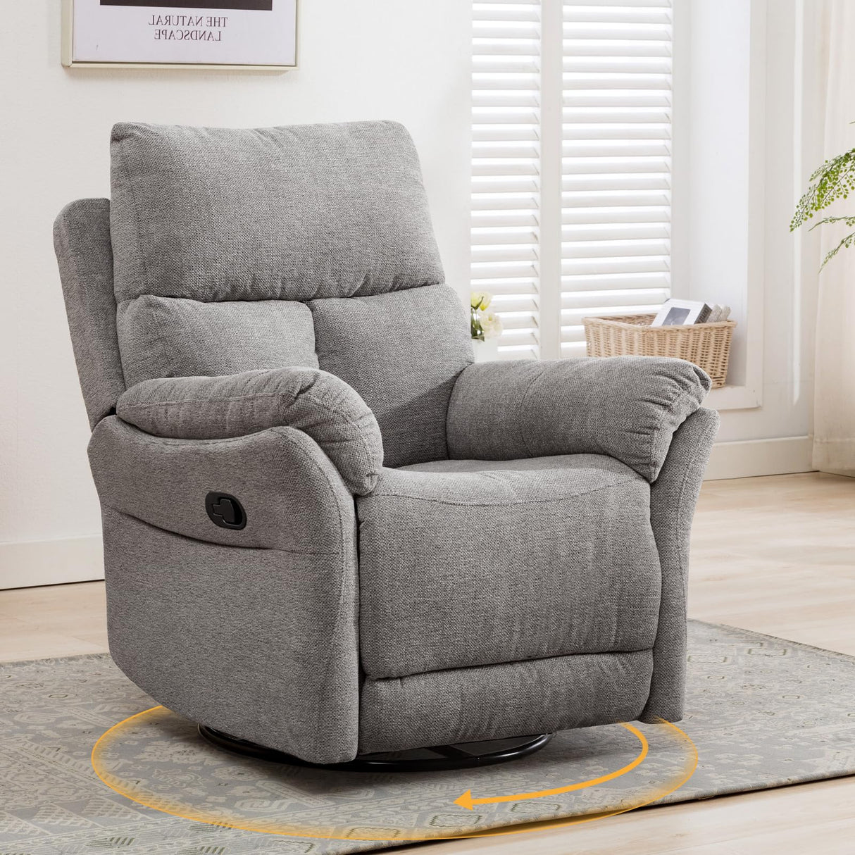 LullaNest Nursery Glider Recliner Chair in Silver Grey Front View
