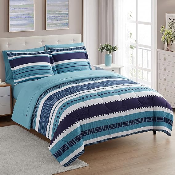 5 Piece Comforter Set Bag Solid Color All Season Soft Down Luxurious