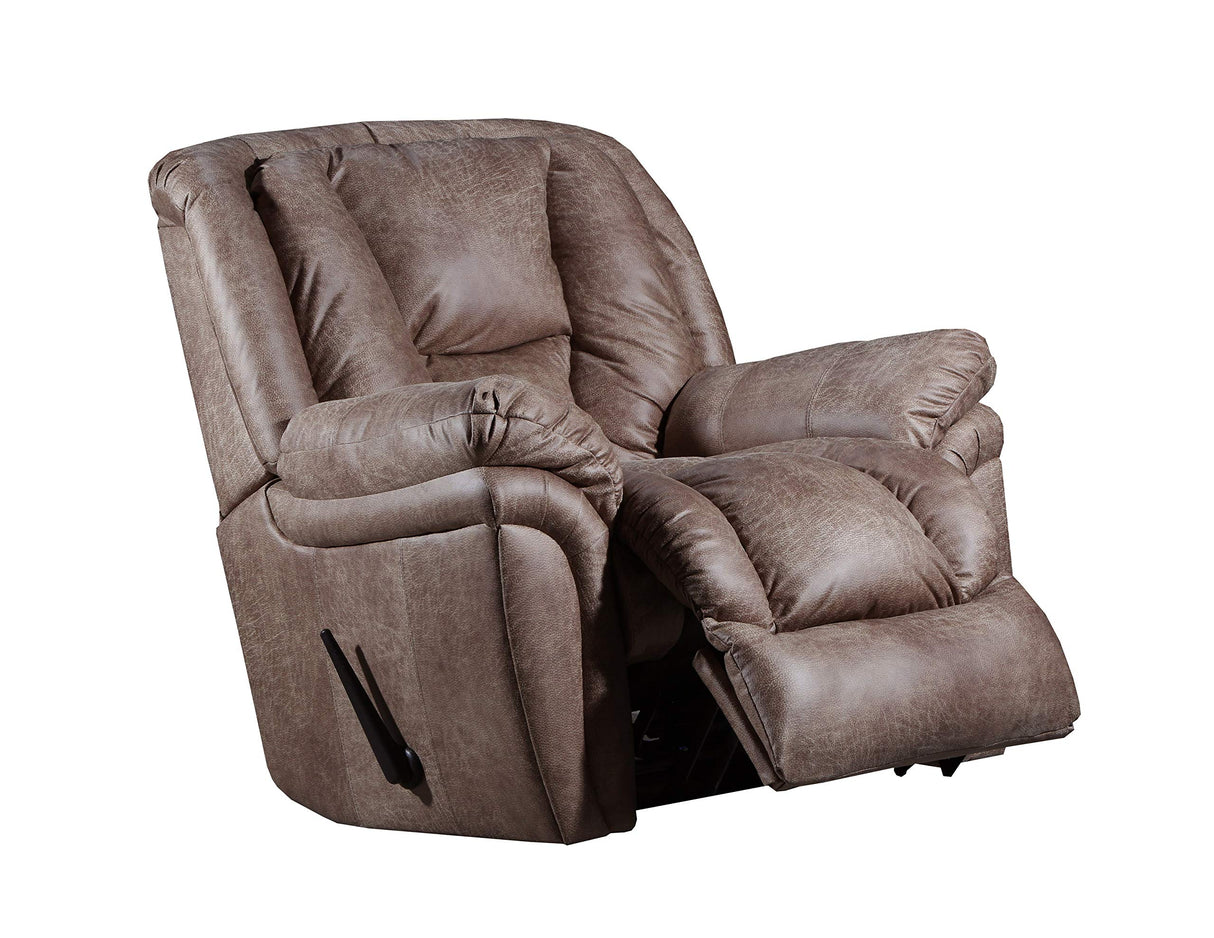 Mink color Lane rocker recliner, fully padded with mid-century style