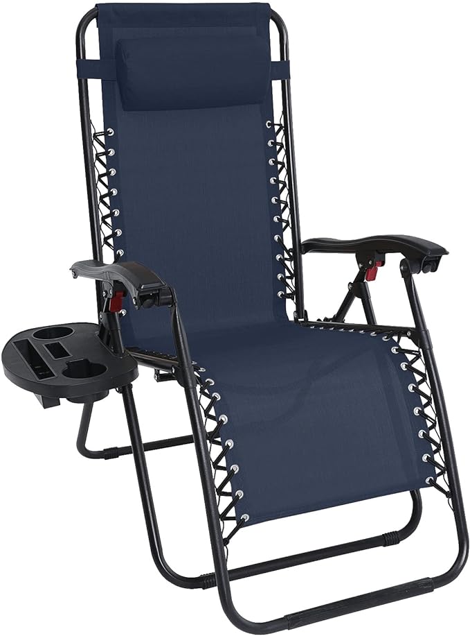GravityNest Folding Zero Gravity Recliner – Headrest & Multi-Angle Lock