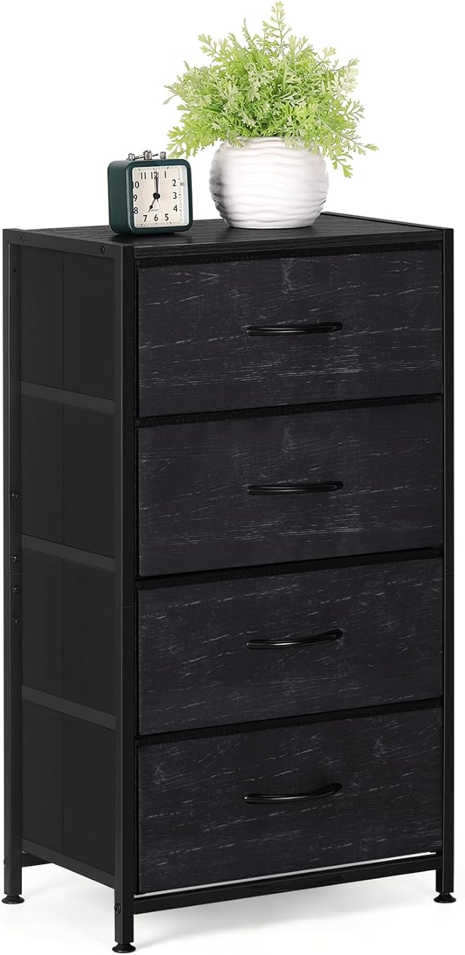 Dresser for Bedroom, Fabric Dresser with 4 Drawers, Small Chests of Drawers for Closet