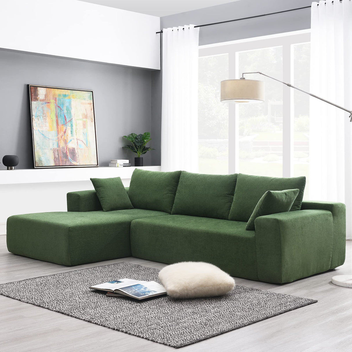 Olodumare Modular Sofa in Green and Off White