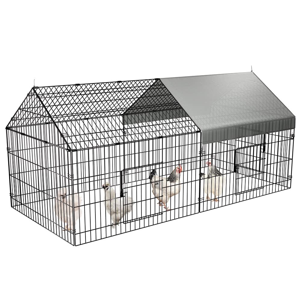 Outdoor pet enclosure with gravity-locking door
