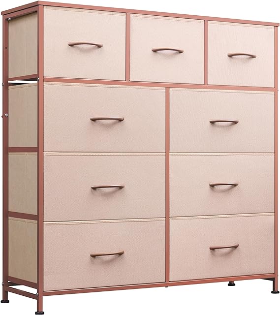9-Drawer Dresser, Fabric Storage Tower for Bedroom, Hallway, Closet