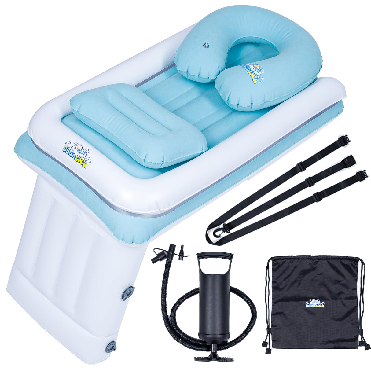 Portable Inflatable Bed with Safety Belt, Air Pump & Storage Bag
