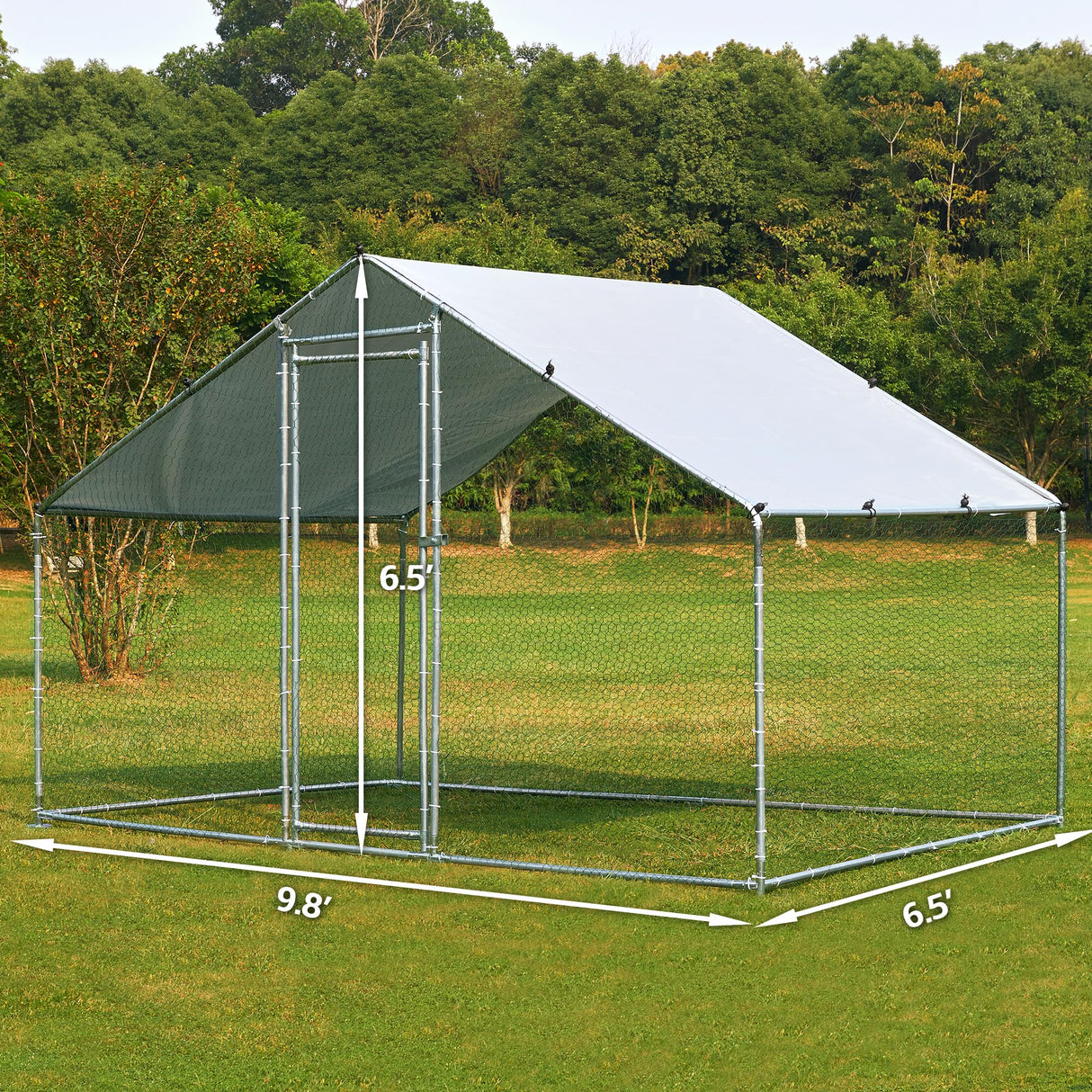 Predator-safe PVC mesh poultry pen for chickens, ducks, and rabbits