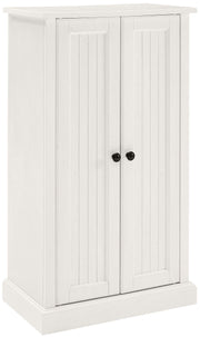 Seaside kitchen pantry and accent cabinet bundle in distressed white finish.