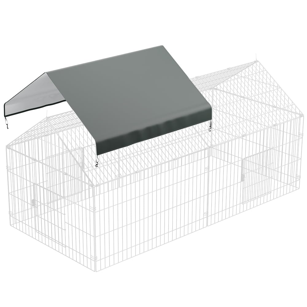 Silver polyester cover replacement for metal chicken runs