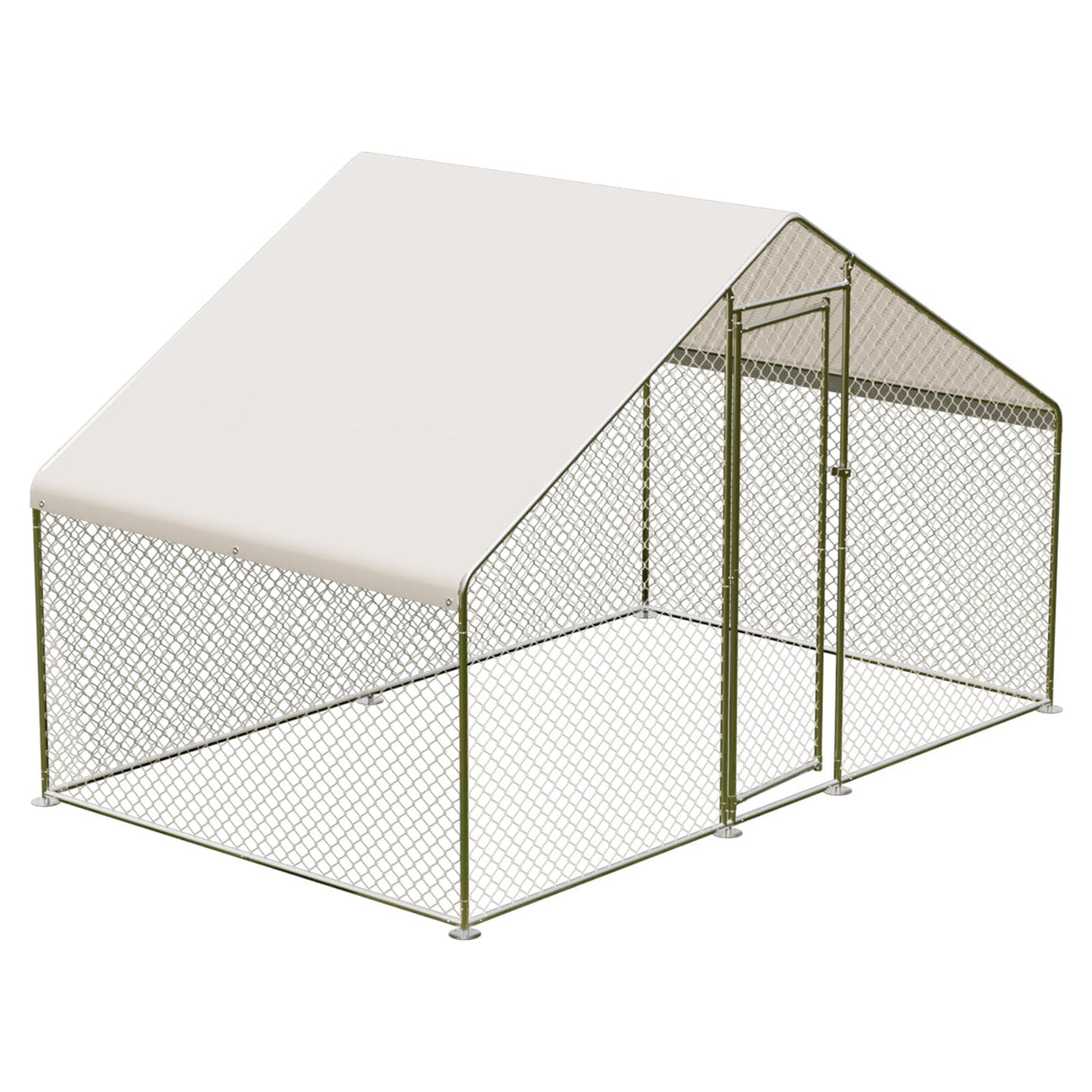 Spacious backyard poultry cage with PVC mesh and secure design