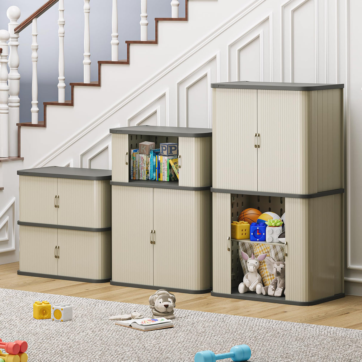 StorGuard resin outdoor storage cabinet with shelves