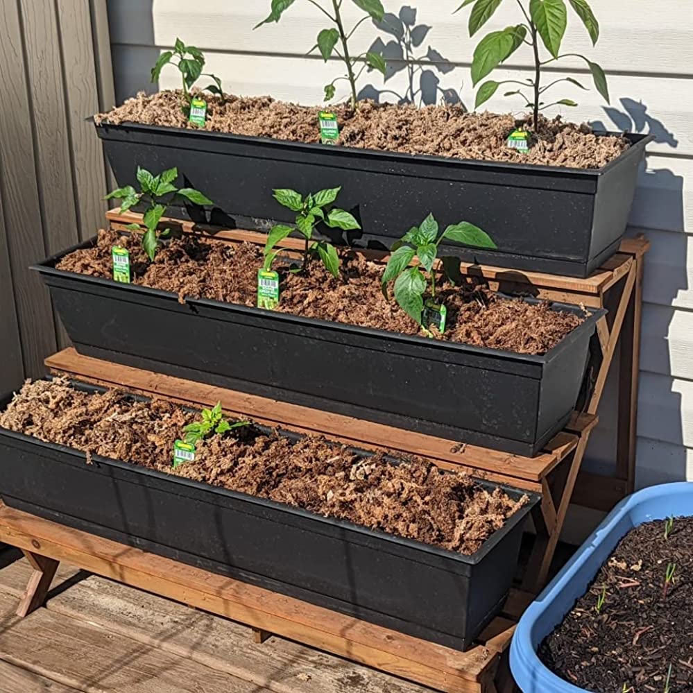 Stylish 3-tier wooden shelf for plants and decor