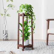Tall 2-tier wooden plant stand for indoor and outdoor use