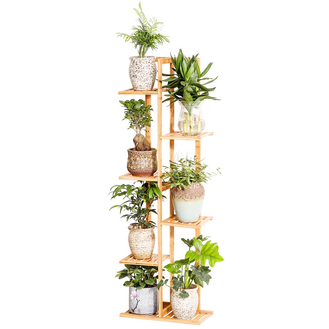 Tall Bamboo Plant Stand for Succulents, Herbs, and Flowers