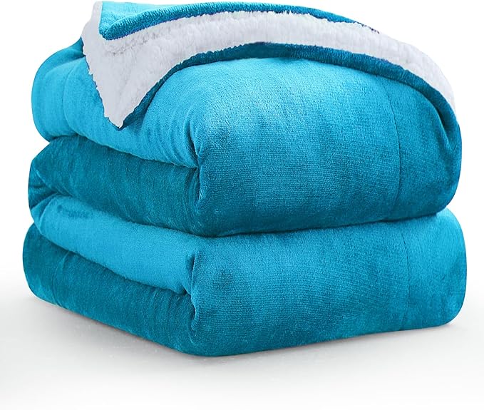 Warm Throw Blanket King - Thick Sherpa Flannel Reversible Blanket